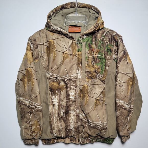 Rustic Ridge Hunting Full Zip Jacket Youth XL Camo Realtree Hooded Outdoors - Picture 2 of 15
